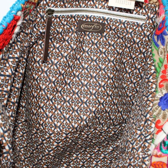 Imayin Bolso Jaffna Embroidered Patchwork Handle Crossbody Tote Colorful NWT - Picture 4 of 15